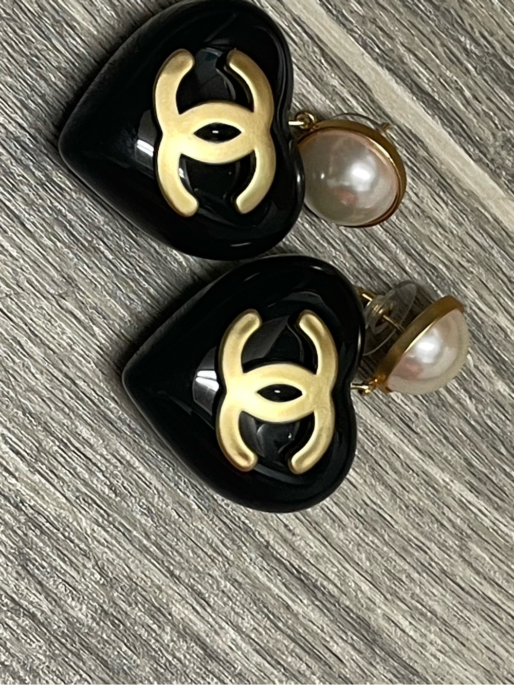 Earrings with Gold CC Emblem